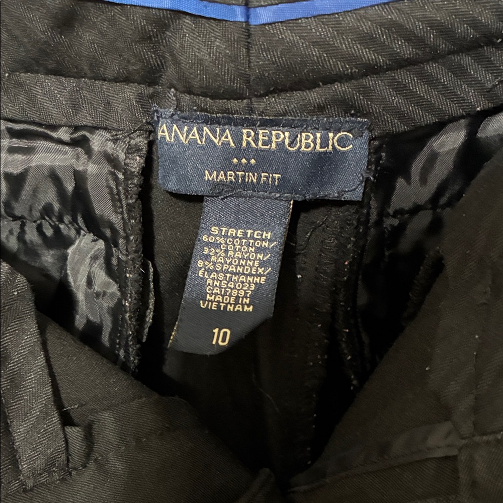 Banana Republic Black Stretch Martin Fit Trousers